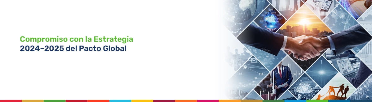 La imagen muestra un collage empresarial y tecnológico con un apretón de manos en el centro, simbolizando alianzas estratégicas, innovación y transformación digital.